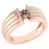 Certified 0.20 Ctw Mystic Topaz Solitaire Ring 18K Rose