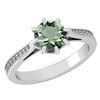 Certified 1.14 Ctw Green Amethyst And White Diamond Wed