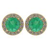 Certified 1.06 Ctw Emerald And Diamond 18K Yellow Gold