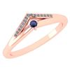 Certified 0.07 Ctw Blue Sapphire And Diamond 14k Rose G