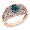Certified 1.58 Ctw Treated Fancy Blue Diamond And White
