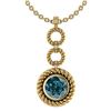 Certified 6.84 Ctw Treated Fancy Blue Diamond Necklace