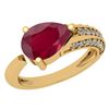 Certified 1.54 Ctw Ruby And Diamond VS/SI1 Halo Ring 14