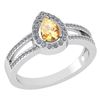 Certified 0.74 CTW Citrine And Diamond 14k White Gold H
