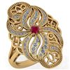 Certified 0.59 Ctw Ruby And White Diamond Wedding/Engag
