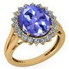 Image 1 : Certified 5.65 Ctw Tanzanite And Diamond VS/SI1 Halo Ri