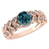 Certified 1.47 Ctw Treated Fancy Blue Diamond And White