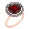 Certified 5.95 Ctw Garnet And Diamond VS/SI1 Halo Ring