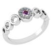 Certified 0.09 Ctw Amethyst And Diamond 14k White Gold