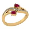 Certified 0.53Ctw Ruby And Diamond 14k Yellow Gold Halo