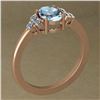 Certified 0.65 Ctw Blue Topaz And Diamond VS/SI1 18K Ro
