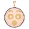 Certified 0.95 Ctw Diamond Smiley 18K Rose Gold Pendant