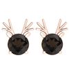 Certified 12.00 Ctw Smoky Quartz Stud Earrings 14K Gold
