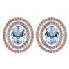 Certified 3.12 Ctw Aquamarine And Diamond 18K Rose Gold