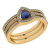 Image 1 : Certified 0.91 Ctw Blue Sapphire And Diamond 14k Rose G