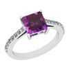 Image 1 : Certified 1.20 Ctw I2/I3 Amethyst And Diamond 10K White