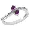 Image 1 : Certified 0.50 Ctw Amethyst And Diamond 18K White Gold