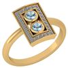 Image 1 : Certified 0.31 Ctw Blue Topaz And Diamond 14k Yellow Go
