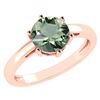 Certified 1.00Ctw Genuine Green Amethyst 14k Rose Gold