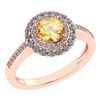 Certified 1.28 Ctw Citrine And Diamond 14k Yellow Halo