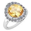 Certified 4.08 Ctw Citrine And Diamond VS/SI1 Halo Ring