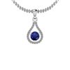 Certified 1.12 Ctw Blue Sapphire And Diamond VS/SI1 18k