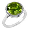 Certified 2.42 Ctw Peridot And Diamond VS/SI1 Halo Ring
