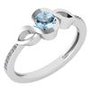 Certified 0.52 Ctw Aquamarine And Diamond 14k White Gol