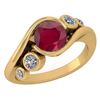 Certified 1.51 Ctw Ruby And Diamond VS/SI1 Halo Ring 14