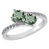 Certified 1.14 Ctw Green Amethyst And Diamond VS/SI1 2
