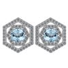Certified 1.38 Ctw Aquamarine And Diamond 14k White Gol