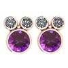 Certified 3.14 Ctw Amethyst And Diamond VS/SI1 Earrings
