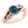 Certified 1.51 Ctw Treated Fancy Blue Diamond SI1/SI2 A