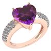 Certified 5.31 Ctw Amethyst And Diamond VS/SI1 Ring 10K