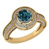 Certified 1.71 Ctw Treated Fancy Blue Diamond 14K Yello