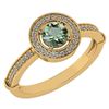 Certified 0.94 Ctw Green Amethyst And Diamond 14k Yello