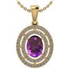 Certified 1.56 CTW Amethyst And Diamond 14k Yellow Gold