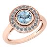 Certified 1.12 Ctw Aquamarine And Diamond Wedding/Engag