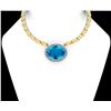 Certified 76.30 Ctw Blue Topaz & Citrine And Diamond I2