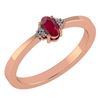 Certified 0.24 Ctw Ruby And Diamond 18K Rose Gold Halo