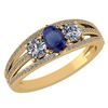 Certified 1.16 Ctw Blue Sapphire And Diamond 14k Yellow