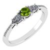 Certified 0.77 Ctw Peridot And Diamond 18K White Gold H