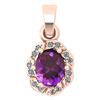 Certified 0.38 Ctw Amethyst And Diamond 14k Rose Gold S