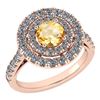 Certified 1.99 Ctw Citrine And Diamond Wedding/Engageme