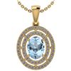 Certified 1.56 Ctw Aquamarine And Diamond 18K Yellow Go