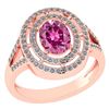 Certified 1.66 Ctw Pink Tourmaline And Diamond 14k Rose