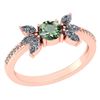 Image 1 : Certified 1.11 Ctw Peridot And Diamond 14k Rose Gold Ha
