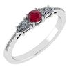Certified 0.77 Ctw Ruby And Diamond 14k White Gold Halo