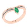 Certified 0.45 Ctw SI2/I1 Emerald And Diamond 14K Rose