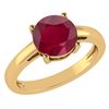 Image 1 : Certified 1.00Ctw Genuine Ruby 14k Yellow Gold Halo Rin